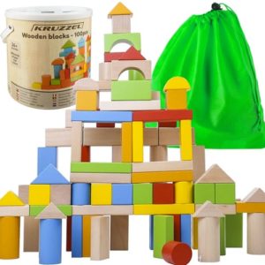 Дървени блокчета за деца 100 бр. Kruzzel 22666