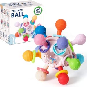 Бебешка цветна силиконова дрънкалка Acool Toy