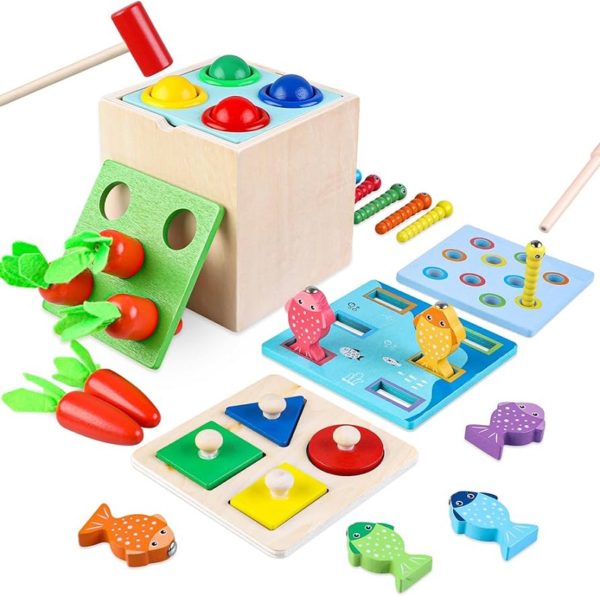 Детска дървена кутия с активности 5 в 1 Acool Toy