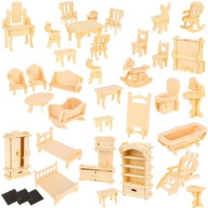 Комплект дървени мебели за кукли и куклена къща Kruzzel
